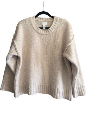 H&M Cozy Rib‑Knit Sweater – Size L (Fits S–M Oversized or L True‑to‑Size)